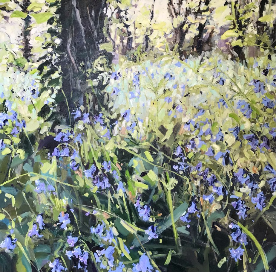 Bluebells woods oil painting
