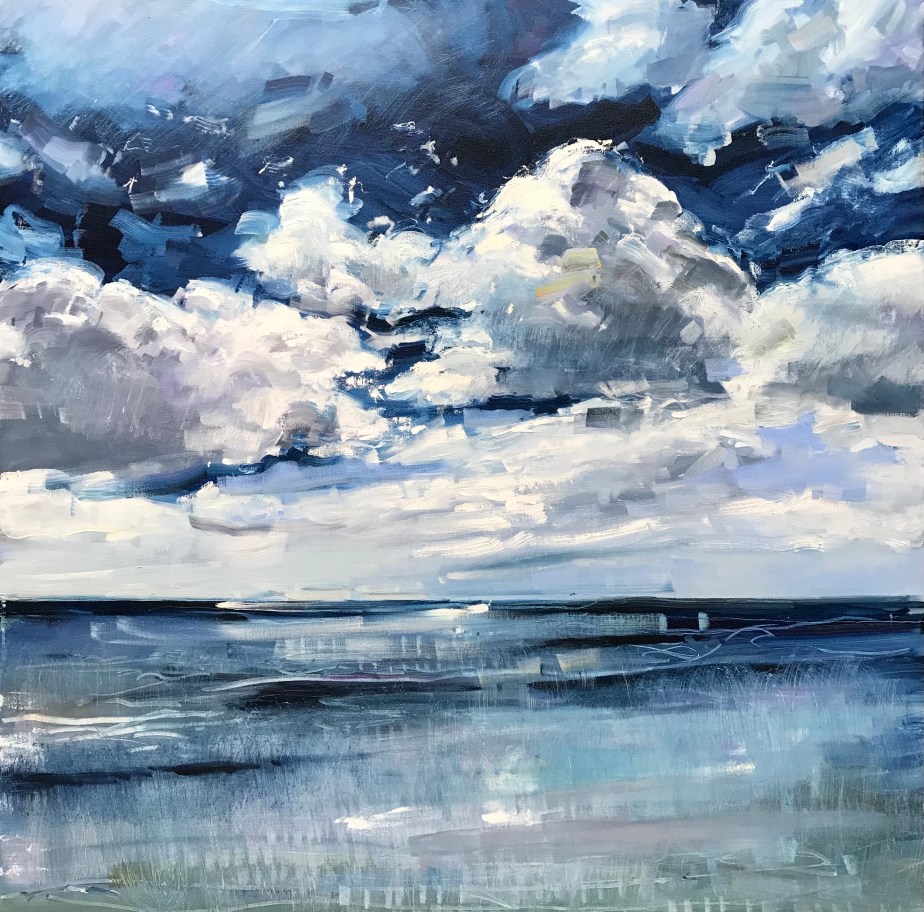 Sea and cloudscape oil painting