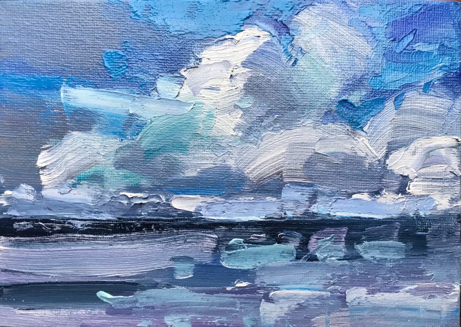 Cloud and sky oil painting study