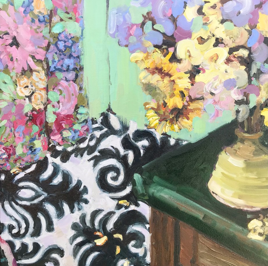 Flowers in the studio - oil painting