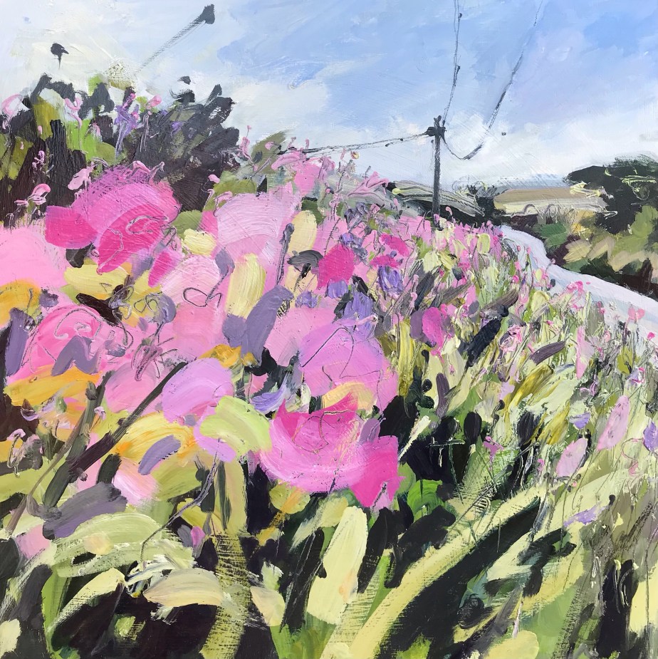 Pink lane oil painting